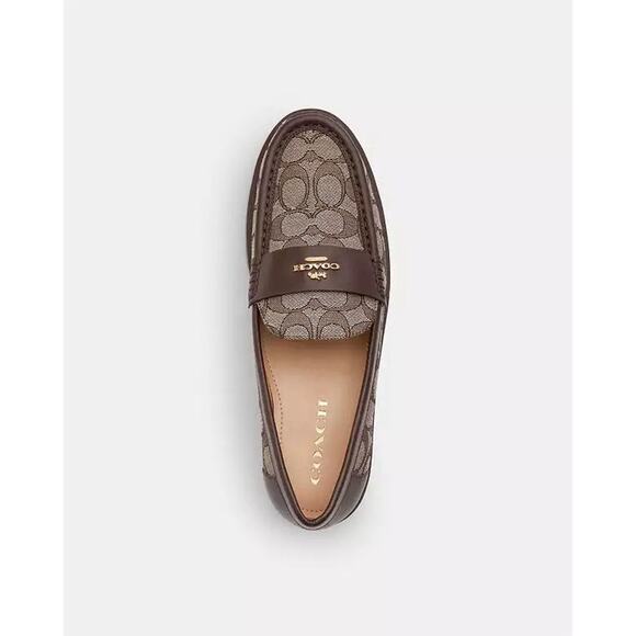 NWT Coach Women's Janie Loafer Signature jacquard Maple CZ087 US 11 - Picture 7 of 11